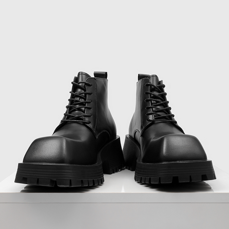 Men'S Shoes Increase Height - Bottes courtes noires pour hommes, rehaussantes,