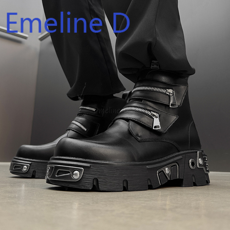 Chaussures montantes Punk fonc - Men'S Shoes Increase Height avis et prix