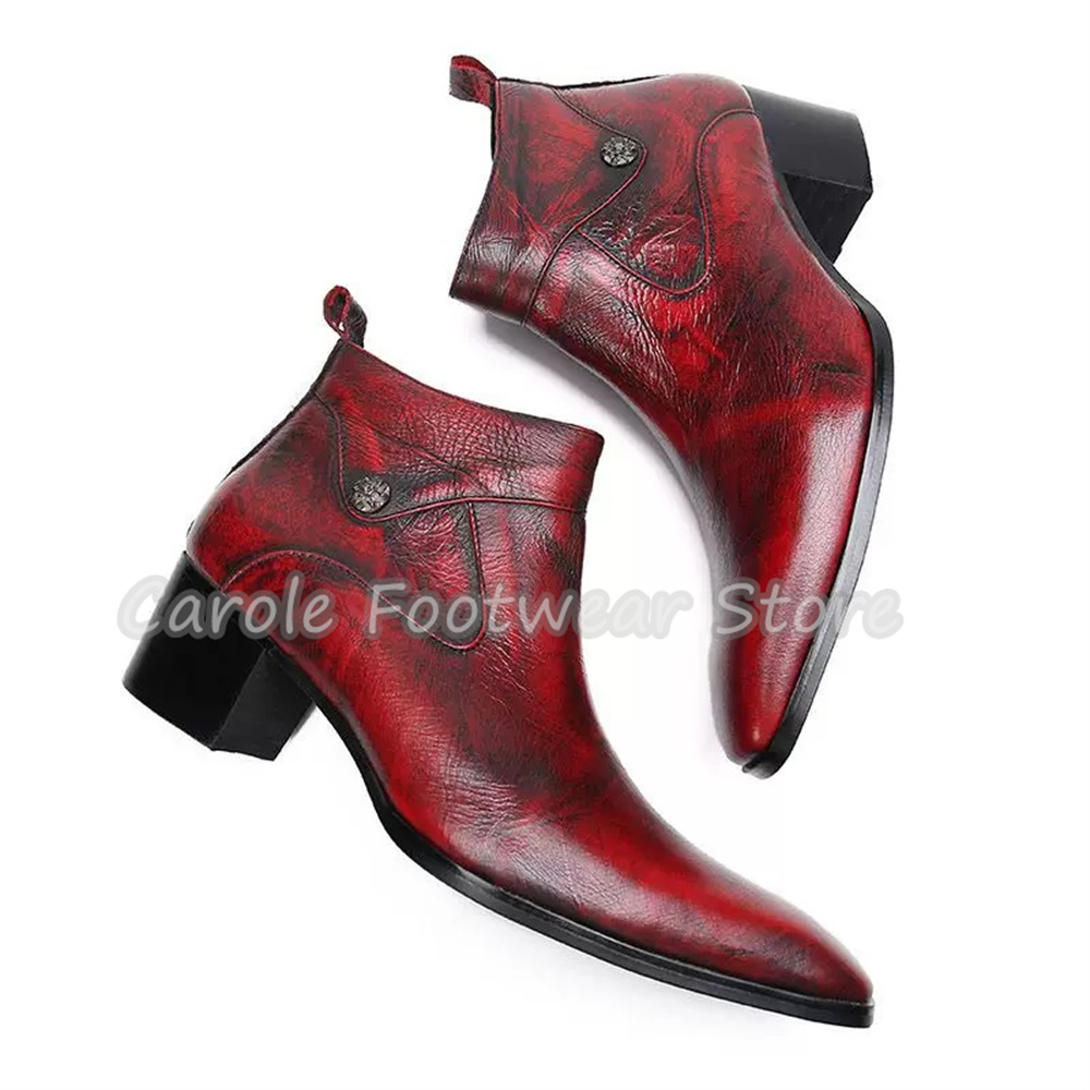 Bottines vintage à bout carré  - Men'S Shoes Increase Height avis et prix